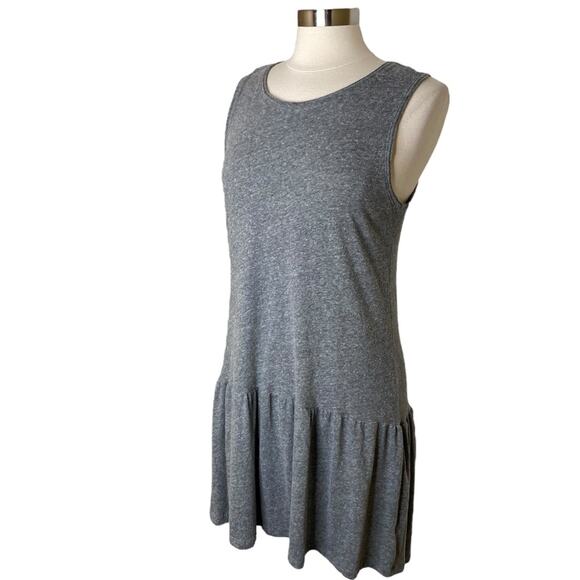 Nation LTD Gray Sleeveless Peplum‎ Bottom Mini Tank Dress Women’s Size Medium - Picture 4 of 9